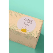 Xox Shops Thank You Sticker Teşekkürler Paketleme ve Kargo Etiketi Pembe Zemin Güneş - 3X3CM 90 Adet - ST2024
