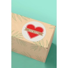 Xox Shops Thank You Sticker Teşekkürler Paketleme Etiketi Kırmızı Kalpli For You - 3X3CM 90 Adet - ST2019