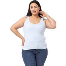 Disentis Modest Büyük Beden Askılı Fitilli Kaşkorse Bebe Mavi Body