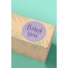 Xox Shops Thank You Sticker Teşekkürler Paketleme, Ambalaj ve Ürün Etiketi Lila Mor - 3X3CM 90 Adet - ST2009