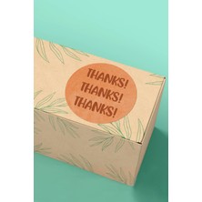 Xox Shops Thank You Sticker Teşekkürler Paketleme, Ambalaj ve Ürün Etiketi Turuncu - 3X3CM 90 Adet - ST2011