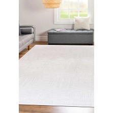 Efor Halı Elmina Beyaz Halı Yumuşak Oturma Odası Salon Çocuk Odası Mutfak Halısı F0279 60 x 110