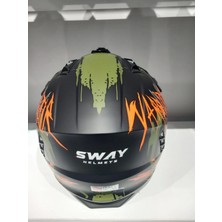 Kask Sway X1-X Seul Black/grey/turuncu Çene Çıkan