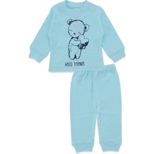 Bebelop Kız Bebek Kalpli Ayıcıklı Yazılı 2li Alt Üst Takım Eşofman Takım