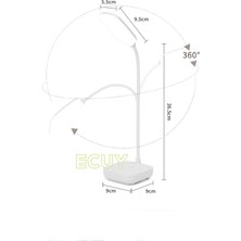 Ecuy Şarjlı Dokunmatik Masa ve Gece Lambası Ayarlanabilir Işık Ders Çalışma Okuma 3 Renk Aydınlatma Lamba