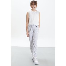 Cansın Mini Gri Fashion Girl Armalı Kuşaklı Kız Çocuk Eşofman Altı 17685