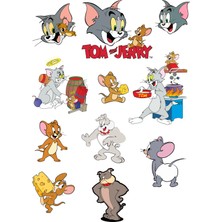 Fun Life 52 Parça Tom ve Jerry Şeffaf Sticker Seti