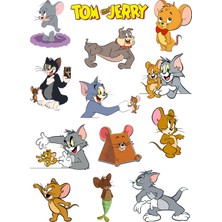 Fun Life 52 Parça Tom ve Jerry Şeffaf Sticker Seti