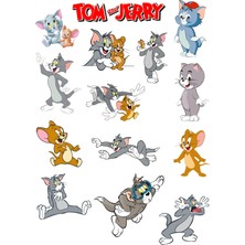 Fun Life 52 Parça Tom ve Jerry Şeffaf Sticker Seti