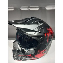 Sway Kask Sway X1-X Seul Black/red Çene Çıkan