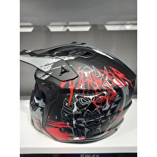 Sway Kask Sway X1-X Seul Black/red Çene Çıkan