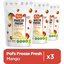 Pol's Freeze Fresh Mango 20 gr X3 Adet Freeze Dry Dondurularak Kurutulmuş Meyve