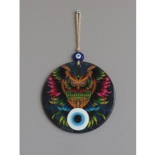 Hediye Sandalı Efsane Baykuş 15 cm Füzyon Cam Duvar Süsü