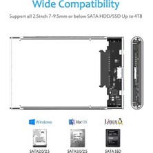 Faween HDD Kutusu Harddisk Kutusu 2.5 Inch Sata SSD USB 3.0 Harici Kutu Şeffaf