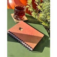 Esamorecocept Isminize Özel Ahşap Kapaklı Ajanda Defter Günlük, Spiralli Ahşap Kapaklı Defter, Anı Defteri