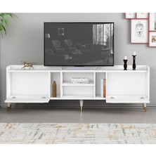 BMdekor Tv Sehpası Raks Beyaz Gold 180 cm