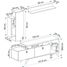 BMdekor Tv Ünitesi Cunda Beyaz 150 cm