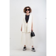 Zelish My Sister Krem Triko Evaze Etek