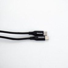 Philips 6A 100W Type-C To Type-C Örgülü Hızlı Data ve Şarj Kablosu 1m + Winex Usba To Type-C 3.1 Otg Çevirici Dönüştürücü Adaptör