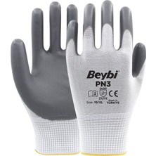 Beybi Pn3 Polyester Örme Nitril Usta Eldiven Gri Koli (288 Çift)