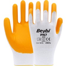 Beybi Pn7 Polyester Örme Nitril Usta Eldiven Sarı Koli (288 Çift)