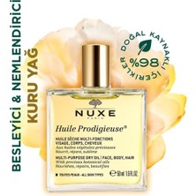 Nuxe Huile Prodigieuse 50 ml Çok Amaçlı Vegan Kuru Yağ Yüz Vücut Saç için Aydınlatıcı Etki