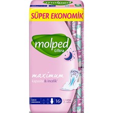 Molped Ultra Hijyenik Ped Anatomik Gece Süper Ekonomik 16 Lı