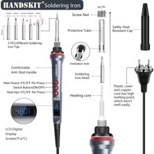 Mingjin Shop 1 90W B Stili Abd Fişi 110V 100W Elektrikli Havya Dijital Sıcaklık Ayarı Otomatik Uyku Dahili Seramik Isıtma Elektronik Kaynak Araçları (Yurt Dışından)