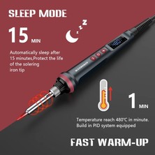 Mingjin Shop 1 90W B Stili Abd Fişi 110V 100W Elektrikli Havya Dijital Sıcaklık Ayarı Otomatik Uyku Dahili Seramik Isıtma Elektronik Kaynak Araçları (Yurt Dışından)