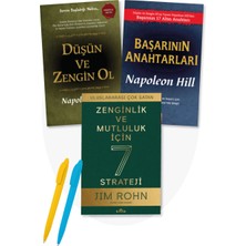 Zenginlik ve Mutluluk Için 7 Strateji Jim Rohn + Başarının Anahtarları + Düşün ve Zengin Ol Napoleon Hill + Alfa Kalem - 3 Kitap Set -