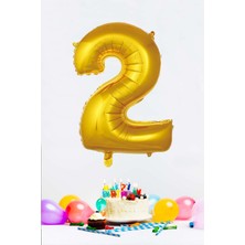 Pekshop Gold Rakam Folyo Balon Gold Sayı Balonlar 16 Inç 40  cm