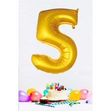 Pekshop Gold Rakam Folyo Balon Gold Sayı Balonlar 16 Inç 40  cm