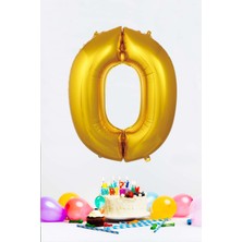 Pekshop Gold Rakam Folyo Balon Gold Sayı Balonlar 16 Inç 40  cm