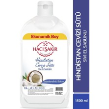 Hacı Şakir Hindistan Cevizi Sütü Nemlendirici Bakım Sıvı El Sabunu 1500 ml