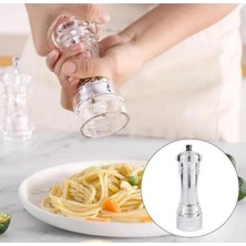 Kitchen Design Lab Akrilik Baharat Öğütücüsü, 14 cm 2 Adet, Tuz Karabiber Değirmeni Öğütücü