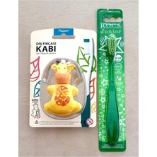 Flipper Rocs 6-12 Yaş Yeşil Diş Fırçası ve Zürafa Fiğürlü Diş Fırça Kabı