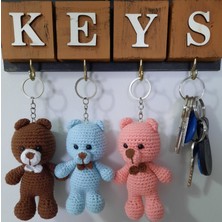 Naturalp Amigurumi  Ayıcık Organik Hediyelik El Yapımı Örgü Oyuncak Anahtarlık Çanta Süsü