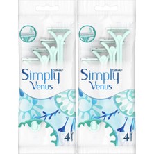 Gillette Venus Gillette Simply Venus 2 Kullan At Kadın Tıraş Bıçağı 4'lü x 2 Paket