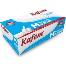 Kafem Muayene Eldiveni Latex Medium Pudralı 100 Lü x 5 Paket - Kafem