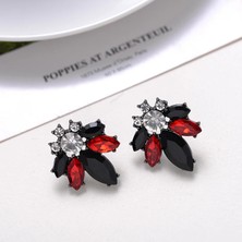 Kilinmoli Renkli Kristal Opal Taşlı Kadın Piercing Rhinestone Kakma Metal Saplama Kız Noel Takı Küpe (Yurt Dışından)