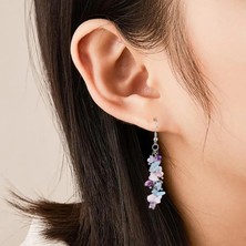 Kilinmoli Doğal Kristal Cips Taş Damla Reiki Ametist Akuamarin Uzun Dangle Kanca Eardrop Takı Kadın Kızlar Için Küpe (Yurt Dışından)