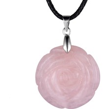 Kilinmoli Doğal Kristal Taş El Oyma Gül Çiçek Şekli Takı Yapımı Için Charms Dıy Aksesuarları Kadın Takı Kolye (Yurt Dışından)