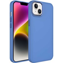 Wowcase iPhone 14 Plus - Uyumlu Metal Çerçeve ve Buton Tasarımlı Silikon Wowcase Luna Kapak-Pembe