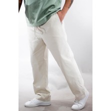 Sizefash Baggy Gabardin Pantolon Bej