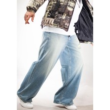 Sizefash Baggy Jean Pantolon Açık Mavi Taşlı