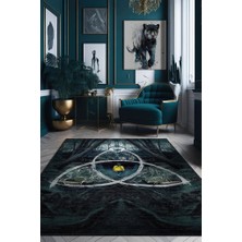 Homshtag Döngü Desenli Halı Dark Film Halısı Siyah Sarı Film Halısı Modern Dokulu Dark Konsept Halı