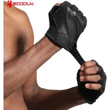 Chaoduo Shop Siyah Stil M Beden Boodun Erkek Kadın Spor Eldivenleri Deri Nefes Kumaş Siyah Ağırlık Kaldırma Eğitim Eldivenleri Yarım Parmak Fitness Egzersiz Eldivenleri (Yurt Dışından)