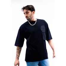 Sizefash Cepli Oversize T-Shirt Siyah
