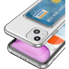 Wowcase iPhone 14 Plus - Uyumlu Kartlıklı Şeffaf Wowcase Setra Clear Silikon Kapak-Renksiz