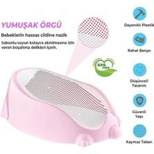 Pikas Soft Bebek Küveti – Silikon Fileli Bebek Besleme Yıkama Banyo Küveti Bebek Banyo Oturağı Pembe